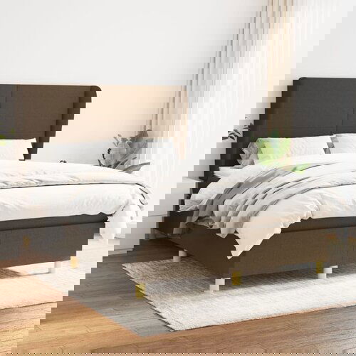 The Living Store Box spring postelja z vzmetnico temno rjav 140x190 cm blago - Box Spring Postelja, (21517860) Cene
