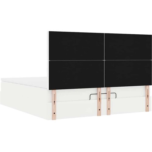 VidaXL Otomanski okvir kreveta s madraca bijela 180x200cm umjetna koža Slike