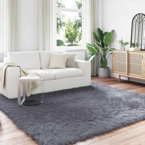  Tepih od umjetne ovčje kože TAFALLA Antracit 200 x 200 cm Cijene