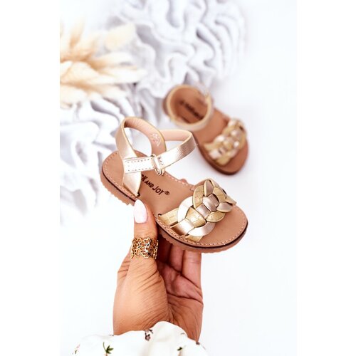 Kesi Children's Sandals With Snake Pattern Gold Baxlee Cene