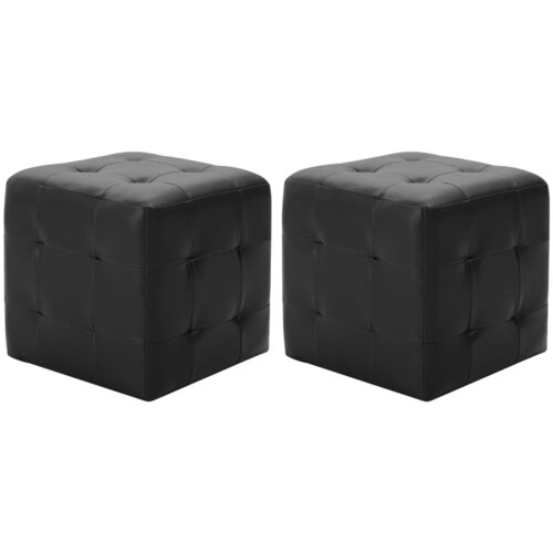 vidaXL tabure 2 kosa črn 30x30x30 cm umetno usnje Cene