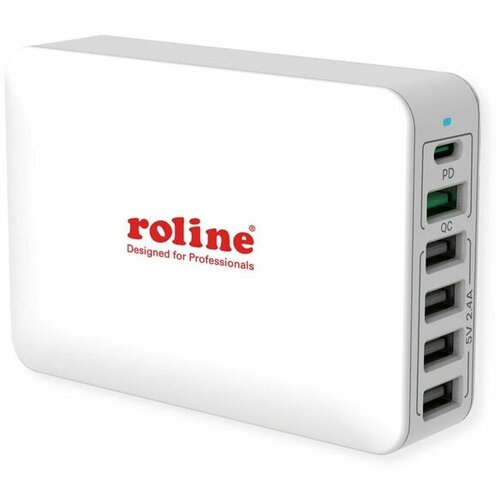 Roline polnilec 60W, 1xType-C 5xType-A. QC, PD, bela Cene