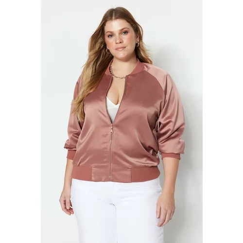 Trendyol Curve Plus Size Jacket - Pink - Relaxed fit