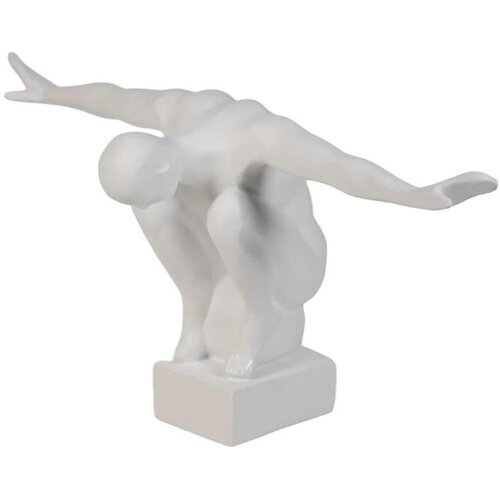 Dekoracija za sto 19,5x16x38,5 cm smola/bela Slike