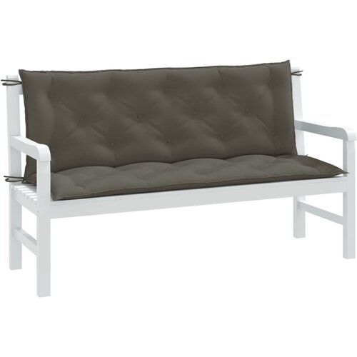 The Living Store Blazina za vrtno klop 2 kos melanž tm. siva 150x50x7 cm blago - Blazina Za Vrtno Klop, (21657129) Cene