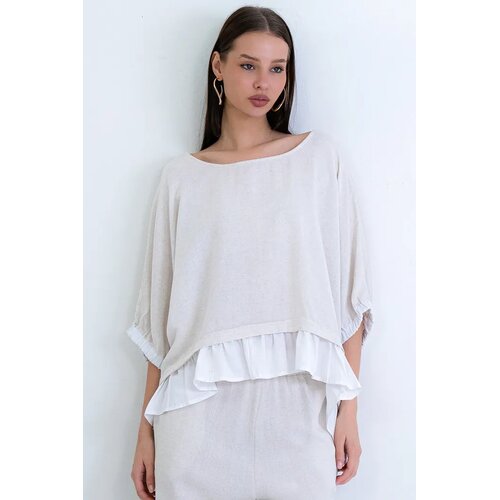 Trend Alacati Stili Ženska bluza Alc-X15173, Krem Cene