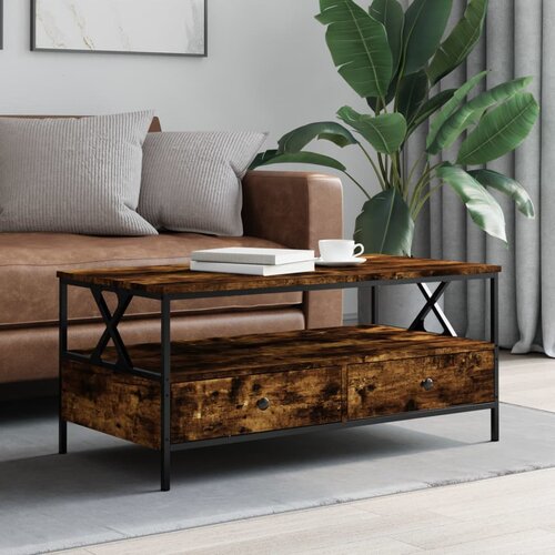 VidaXL Stolić za kavu boja hrasta 100 x 51 x 45 cm konstruirano drvo Slike