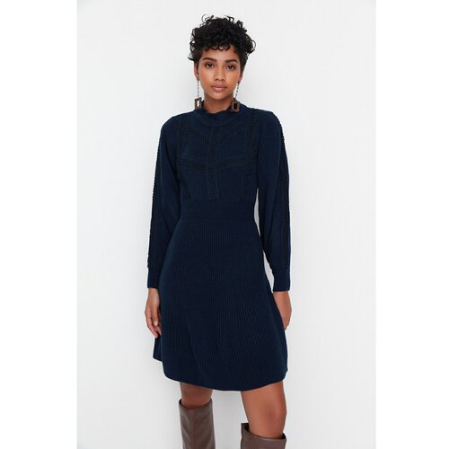 Trendyol Navy Blue Chest Detailed Knitwear Dress Slike