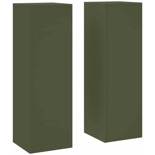  Stalak za biljke 2 pcs Maslinovo zelena 24 x 24 x 75 cm Čelik Slike