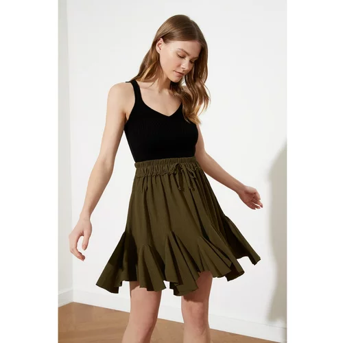 Trendyol Khaki Flowy Knitted Skirt