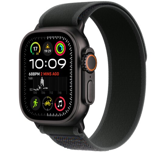 Apple Watch Ultra 2 Black Titanium - Black Trail Loop - black, srednja-velika-145-220mm Cene