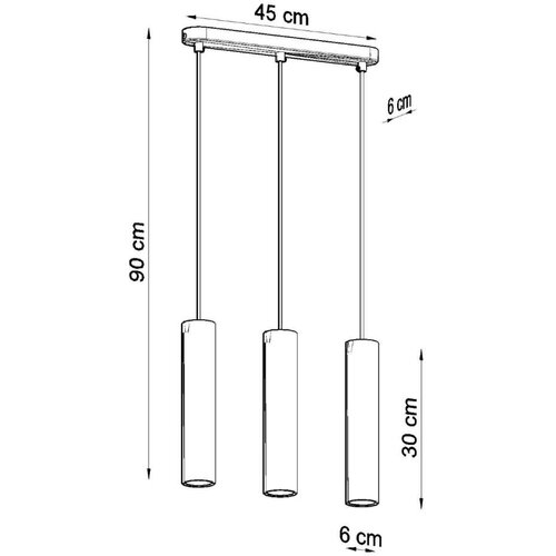  Sollux SL.0655 - Luster na sajli LUVO 3xGU10/40W/230V beton/crna Slike