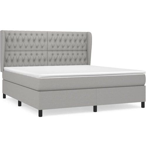 Maison Chic Box spring postelja - Vzmetna postelja z vzmetnico svetlo siva 180x200 cm blago SL13674, (21901404) Cene