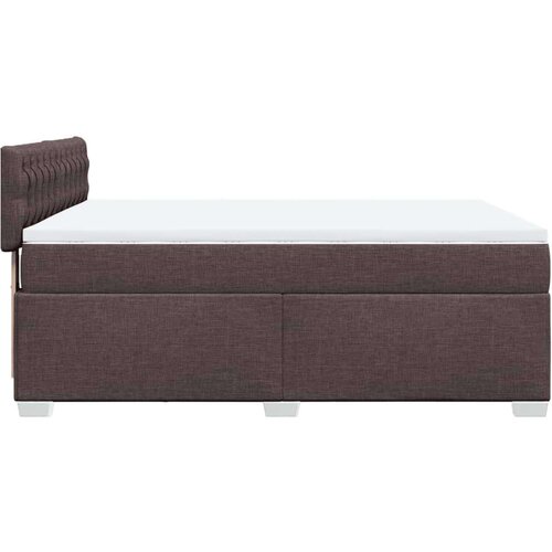 VidaXL Krevet s oprugama i madracem tamnosmeđi 140x200 cm tkanina Slike