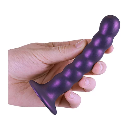 Ouch! Beaded Silicone G-Spot Dildo 5"/13cm Purple