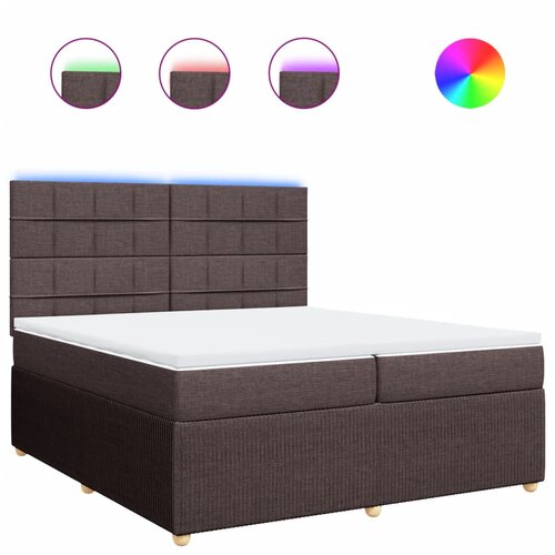 vidaXL Box spring postelja z vzmetnico temno rjav 200x200 cm blago, (21309800) Cene