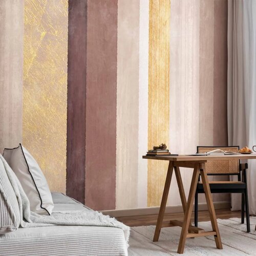 Foto tapeta - Striped pattern - abstract background in stripes of different colours with gold pattern 490x350 Samoljepljiva Cene