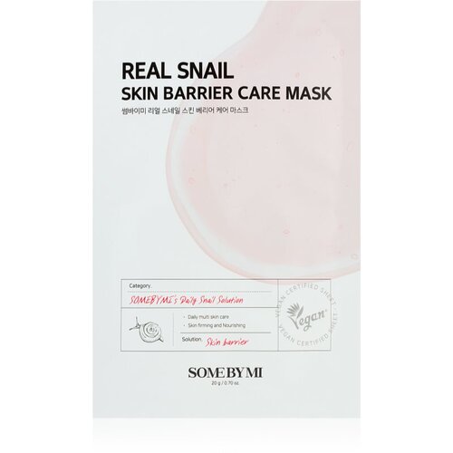SOMEBYMI Daily Solution Snail Skin Barrier Care Mask krepilna maska iz platna za regeneracijo in obnovo kože obraza 20 g Slike
