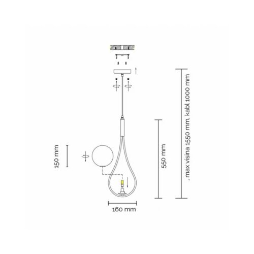 Vesta 574 VISILICA 1*G9 MESING Cene