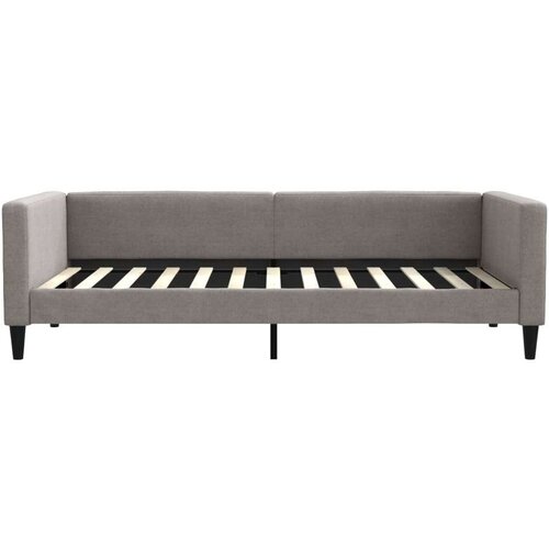  Dnevni krevet s madracem smeđesivi 100 x 200 cm od tkanine Slike