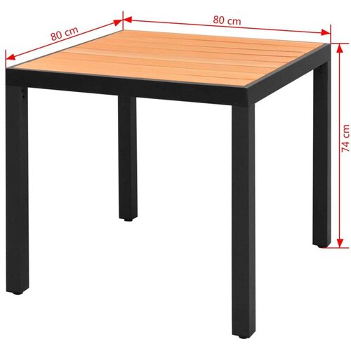 In Vrtni stol smeđi 80 x 80 x 74 cm aluminijum i WPC Slike