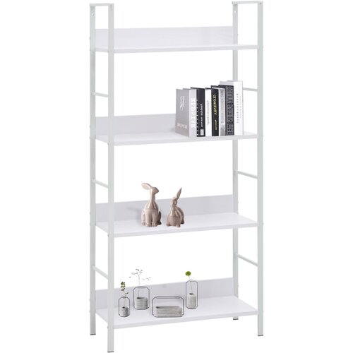 Maison Chic Knjižna omara - Knjižna polica - Knjižni regal 4-nadstropna bela 60x27,6x124,5 cm inž. les, (21723096) Cene