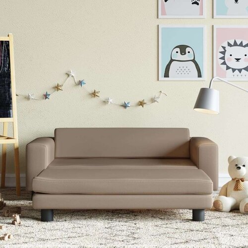  Dječja sofa s tabureom cappuccina 100x50x30 cm od umjetne kože Cijene