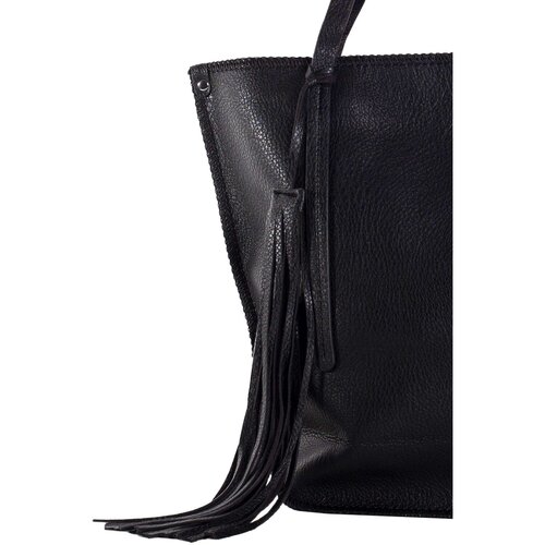 Fashion Hunters Black roomy eco leather shopper bag Slike