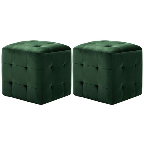 vidaXL Nočne omarice 2 kosa zelene 30x30x30 cm žametno blago Cene