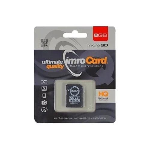 Imro memory card 8GB microSDHC cl. 10 + adapter Slike