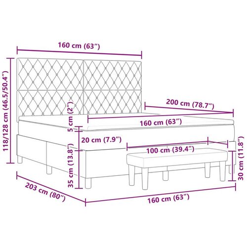 Box Spring Krevet s Madracem i Klupom Ružičasti 160x200 cm Bar&amp;scaron;un Slike