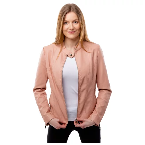 Glano Women's leatherette jacket - pink