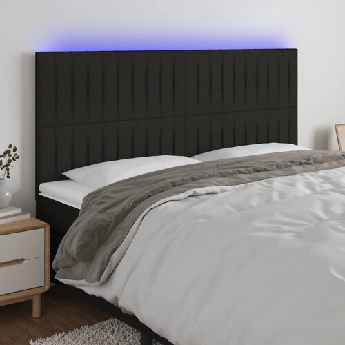  LED uzglavlje crno 200x5x118/128 cm od tkanine Cijene