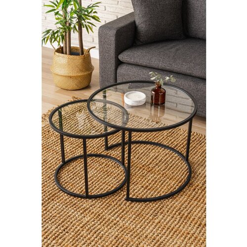 Hanah home belarus - gold 60-42 black coffee table set Cene