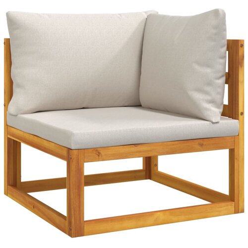Maison Chic Segmentni kotni kavč - Sofa - Kanape s svetlo sivimi blazinami trdna akacija, (21727437) Cene