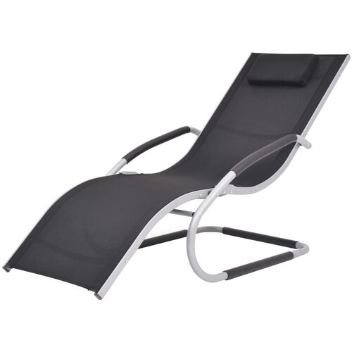  Ležaljka za sunčanje s jastukom od aluminija i tekstilena crna Cijene