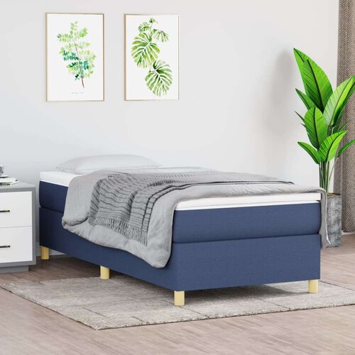  Box spring posteljni okvir moder 80x200 cm blago, (20736584) Slike
