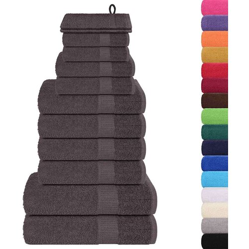 VidaXL 12-dijelni set ručnika antracit 360 gsm 100 % pamuk Slike