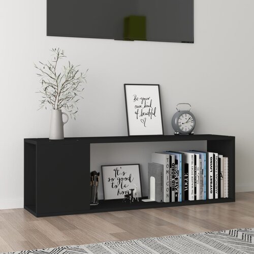 VidaXL TV omarica črna 100x24x32 cm iverna plo&amp;scaron;ča Slike
