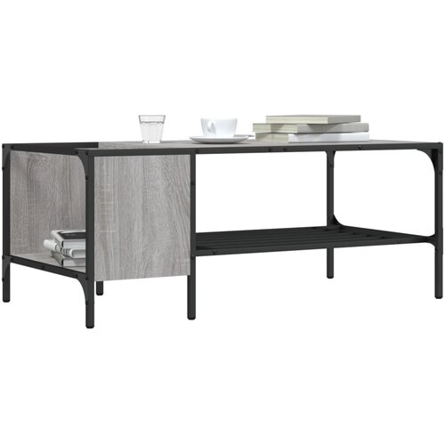 Furnova Klubska mizica z regalom siva sonoma 100x51x40 cm inž. les, (21915172) Cene
