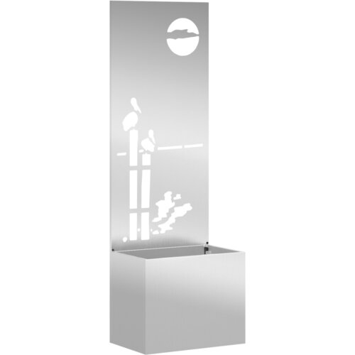 vidaXL Vrtni Sadič s Dekorativnom Pločom Srebrna 50 x 140 cm Cijene