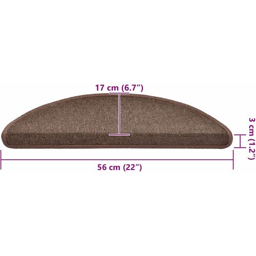 Prostirke za stepenice 20 kom 56x17x3 cm boje kave, poluokrugle Slike