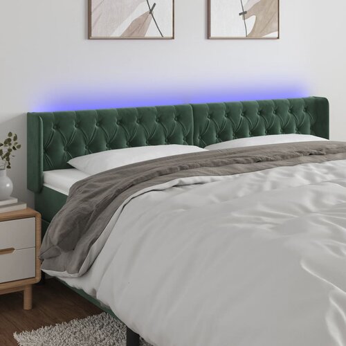  The Living Store LED posteljno vzglavje temno zeleno 183x16x78/88 cm žamet - LED Vzglavje, (21487971) Cene