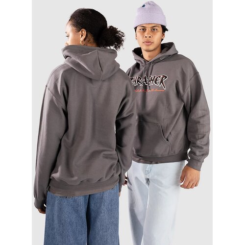 Thrasher Slash Pulover s kapuco charcoal Slike