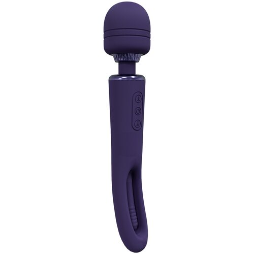 VIVE Kiku Rechargeable Double Ended Wand with Innovative G-Spot Flapping Stimulator Purple Slike