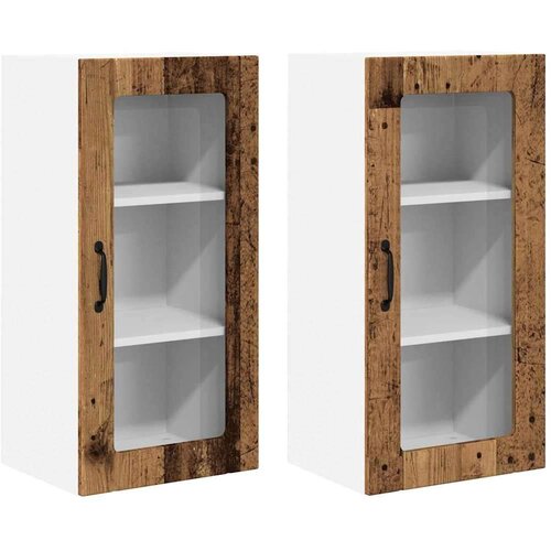  Zidni kuhinjski ormarić Zidne 2 pcs Staro drvo 40 x 31 x 80 cm Slike