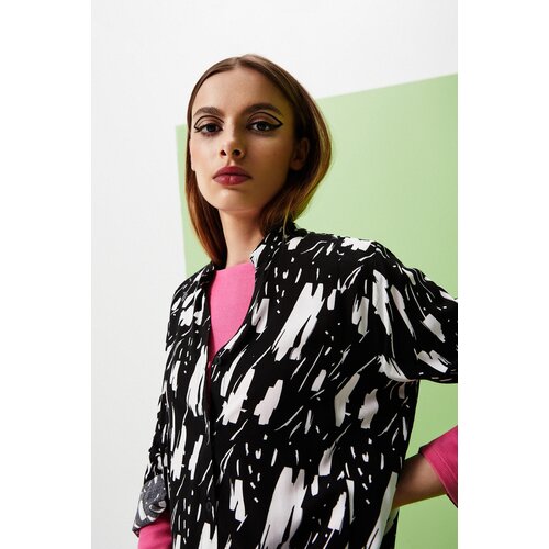 Marisse Long Viscose Shirt L-Ko-3701 Black Slike