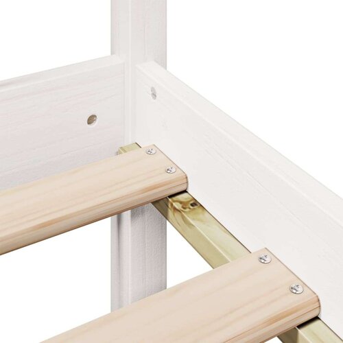 vidaXL Krevet s regalom za knjige bez madraca bijeli 90x200cm borovina Cijene