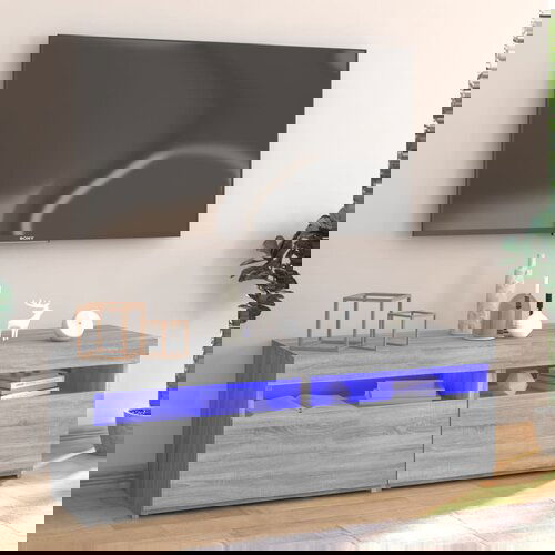 vidaXL TV ormarić s LED svjetlima boja hrasta sonome 120 x 35 x 40 cm Cijene