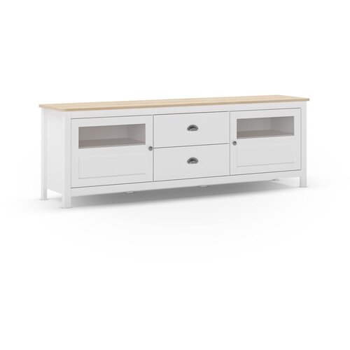 Marckeric Bijela TV komoda od masivnog bora 180x59 cm Misti – Cijene